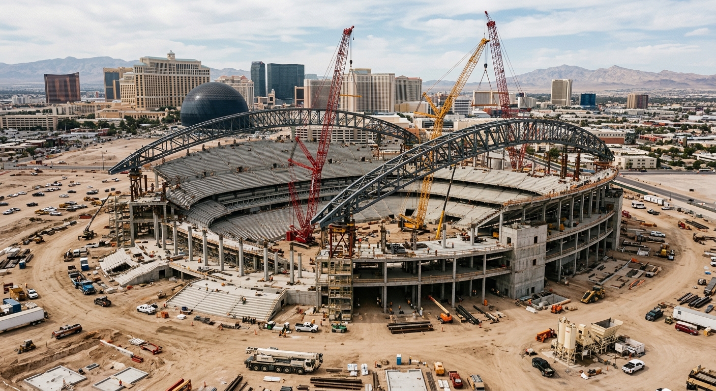 Las Vegas Major League Baseball Stadium Reaches New Heights with Roof Arch Installation